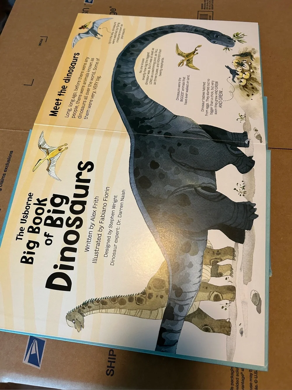 Usborne book of Big Animals and Big Dinosaurs